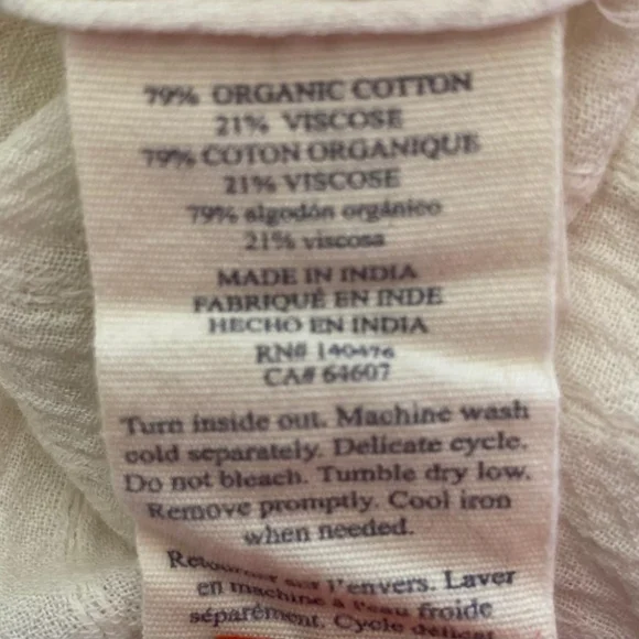 Faherty Ivory Textured Cap Sleeve Blouse - Picture 6 of 8